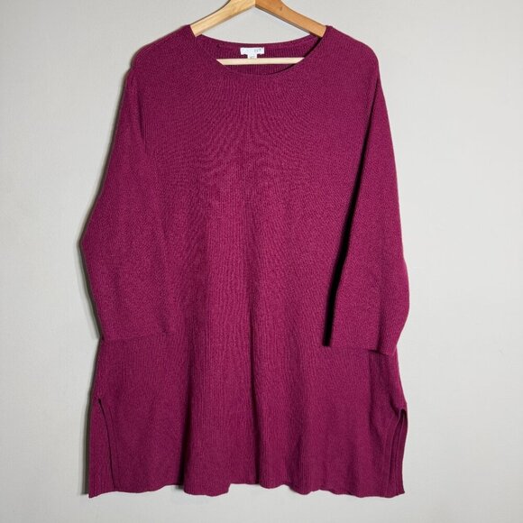 J. Jill Wool Knit Sweater Pullover Tunic Women's XL Purple Oversized Comfy Soft - Picture 4 of 13